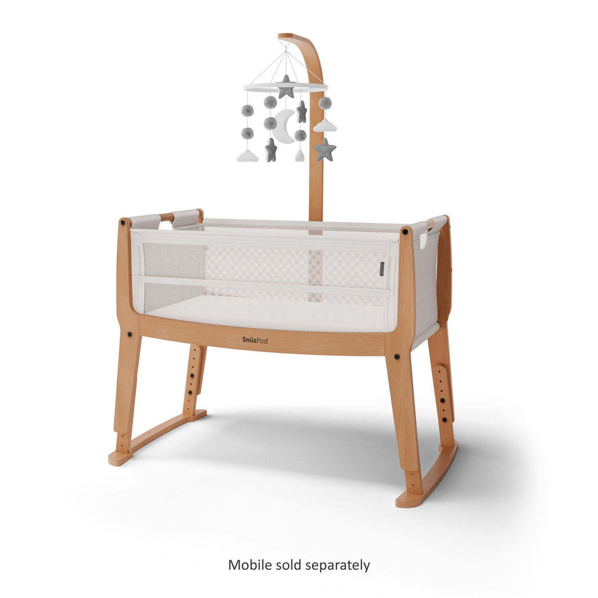SnuzPod Studio Bedside Crib with mattress - Stockholm Natural