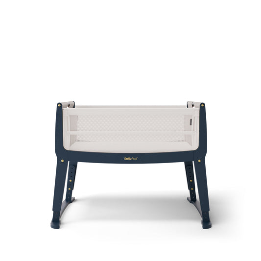SnuzPod Studio Bedside Crib with mattress - London Navy