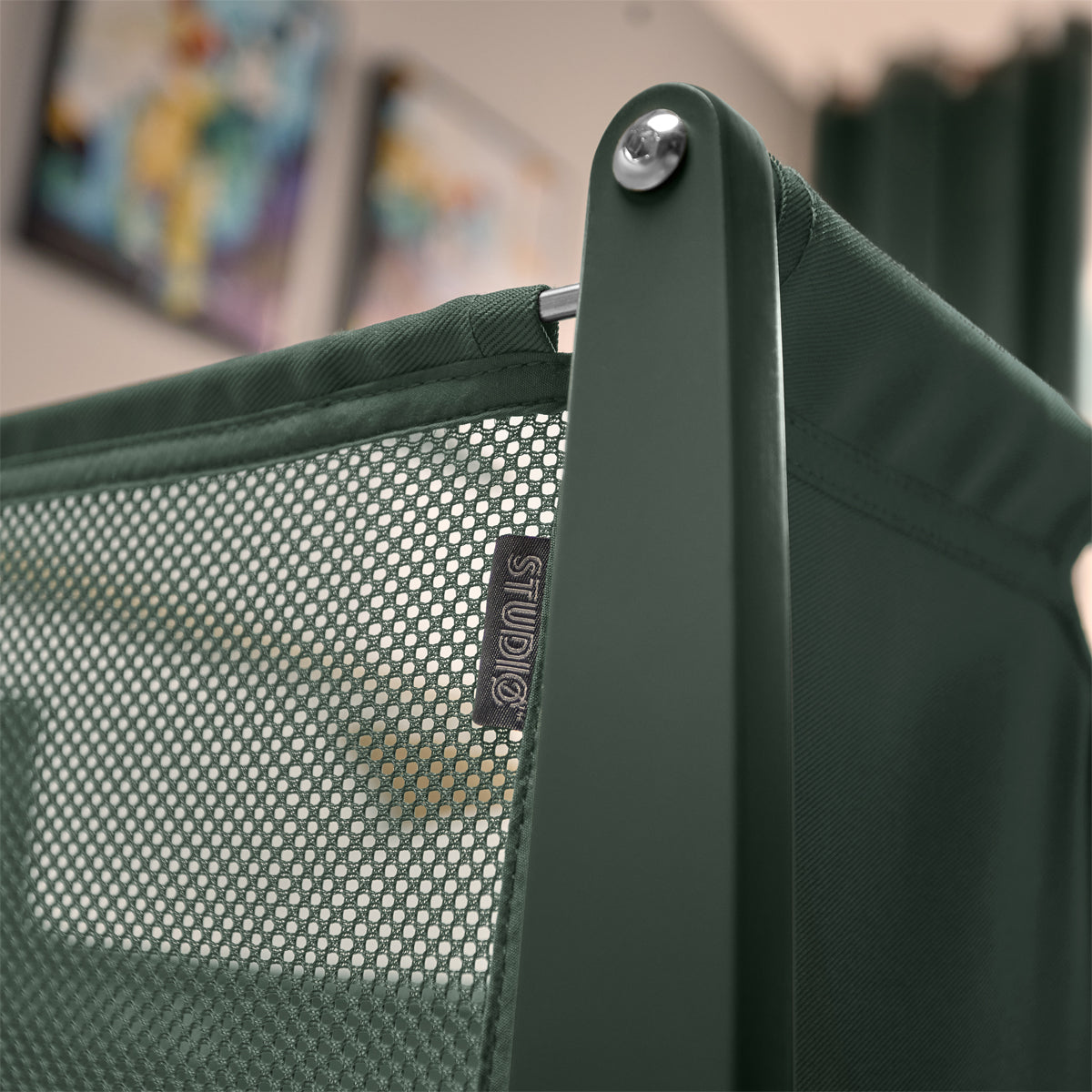 SnuzPod Studio Bedside Crib with mattress - Berlin Green