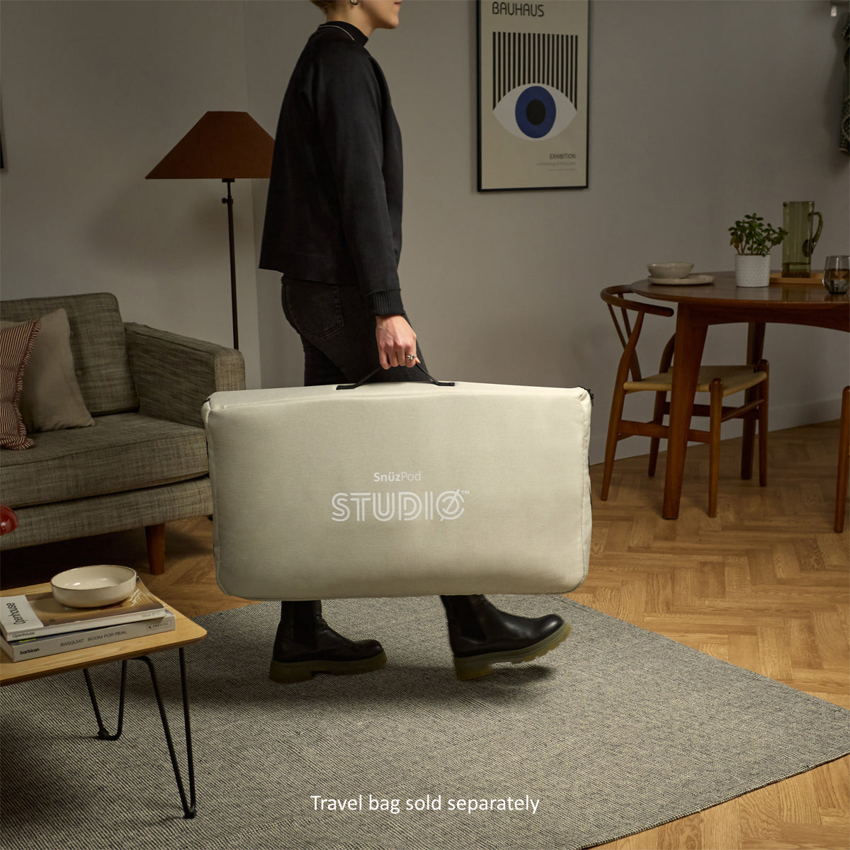 SnuzPod Studio Bedside Crib with mattress - Stockholm Natural