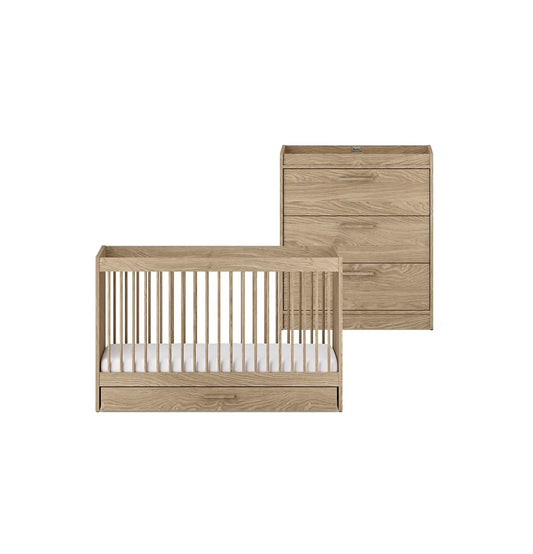 Silver Cross Geneva 2 Piece Nursery Set (Cot Bed & Dresser)