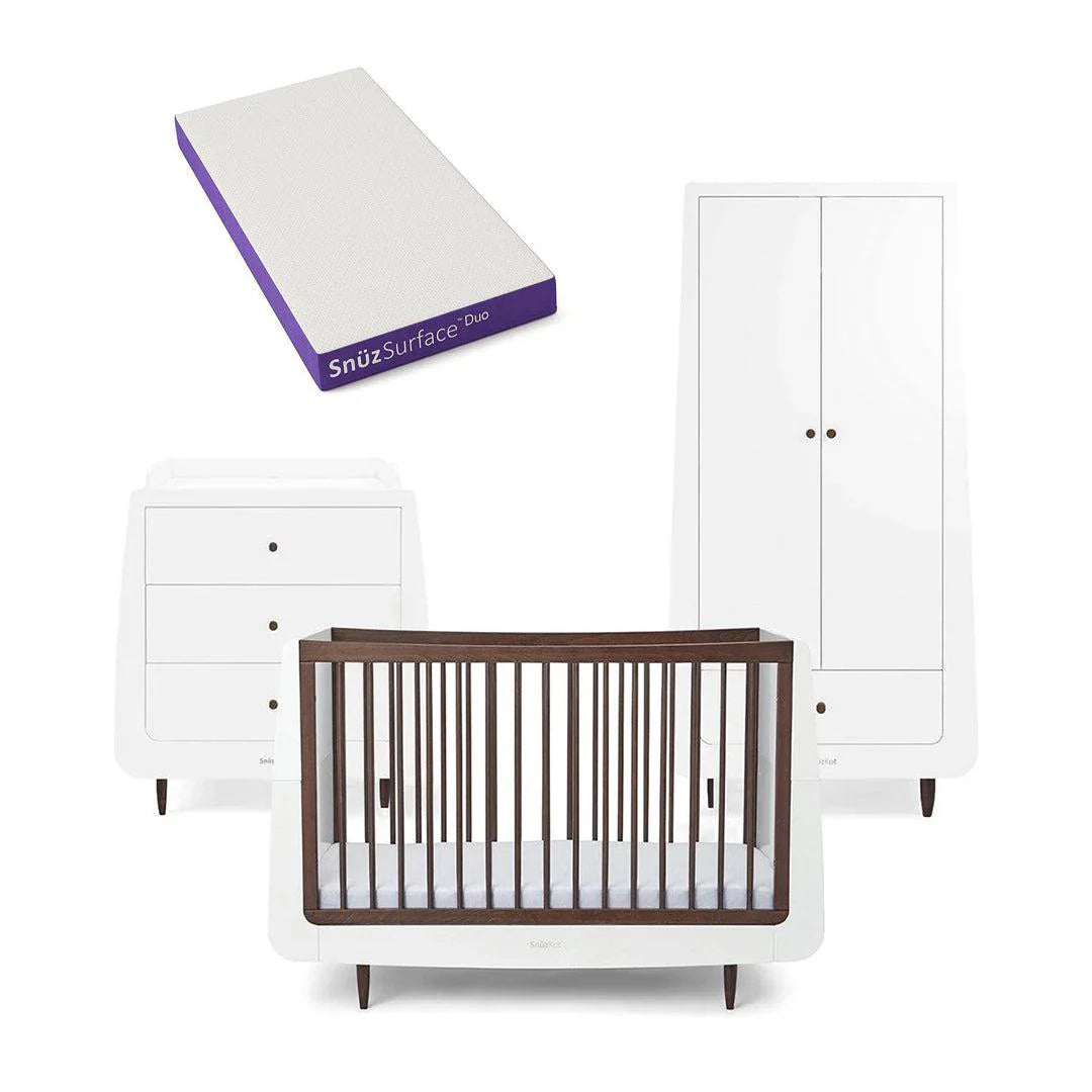 SnuzKot Skandi - The Natural Edit - 3 Piece Nursery Furniture Set - Ebony