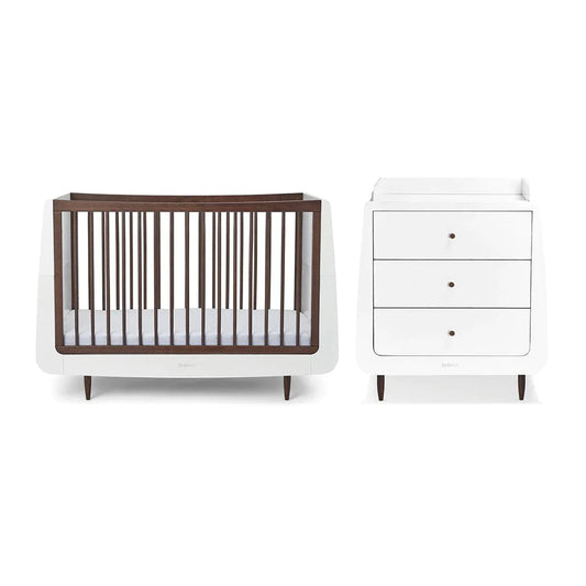 SnuzKot Skandi - The Natural Edit - 2 Piece Nursery Furniture Set - Ebony