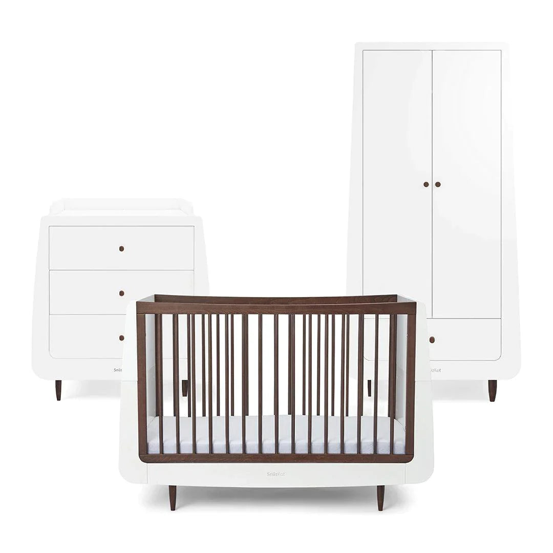 SnuzKot Skandi - The Natural Edit - 3 Piece Nursery Furniture Set - Ebony