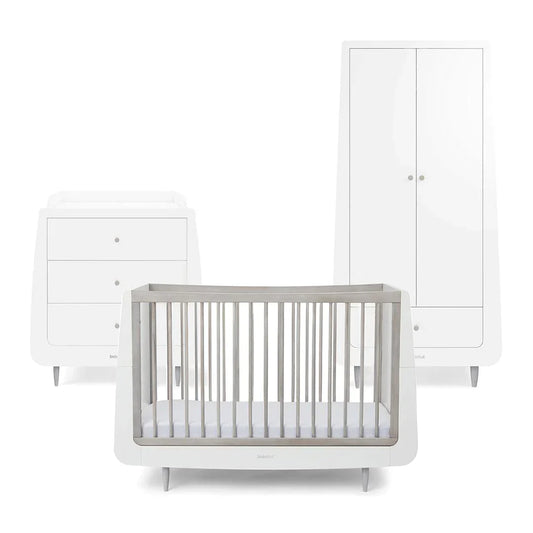 SnuzKot Skandi - The Natural Edit - 3 Piece Nursery Furniture Set - Silver Birch