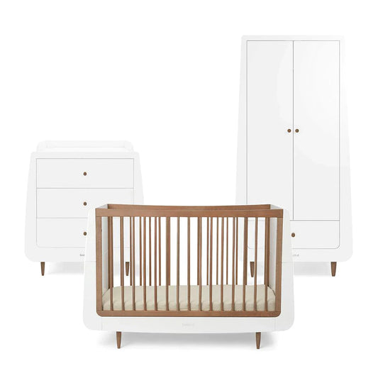 SnuzKot Skandi - The Natural Edit - 3 Piece Nursery Furniture Set - Walnut
