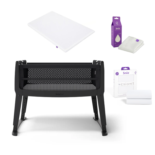 SnuzPod Studio Bedside Crib Bundle - Brooklyn Graphite
