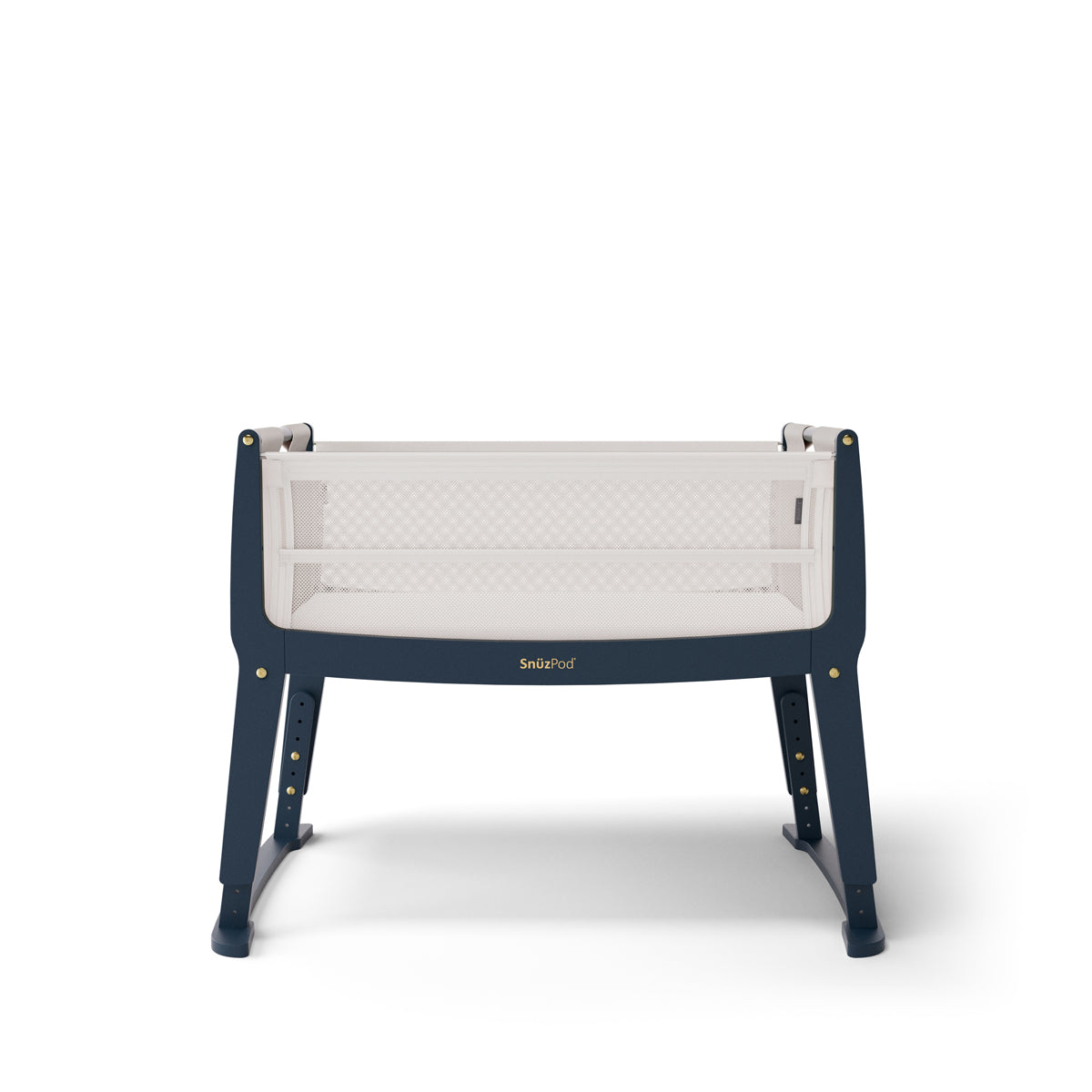 SnuzPod Studio Bedside Crib with mattress - London Navy
