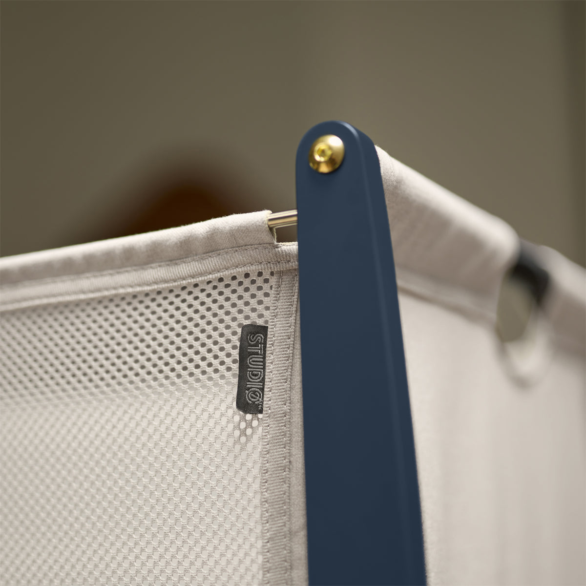 SnuzPod Studio Bedside Crib with mattress - London Navy