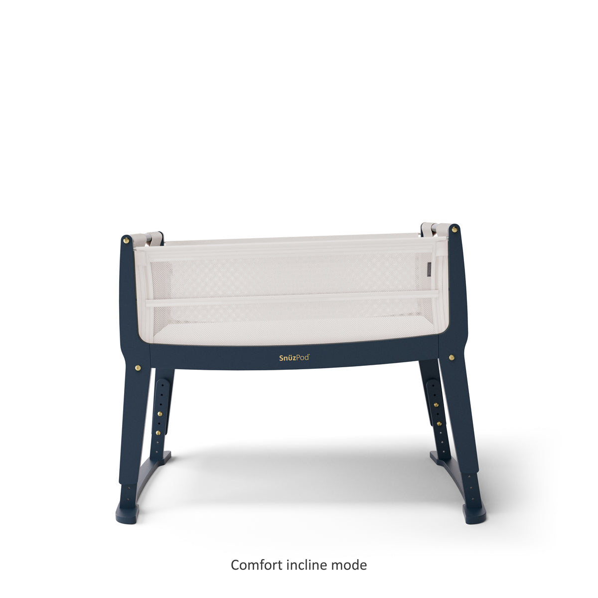 SnuzPod Studio Bedside Crib with mattress - London Navy