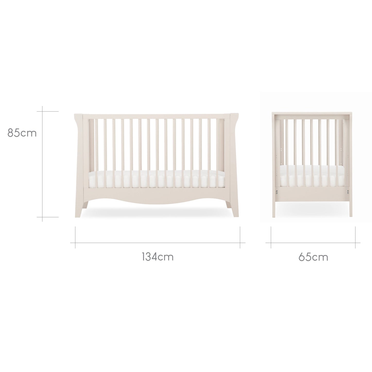 CuddleCo Clara Mini 2 Piece Changer and Cot Bed- Cashmere/Ash
