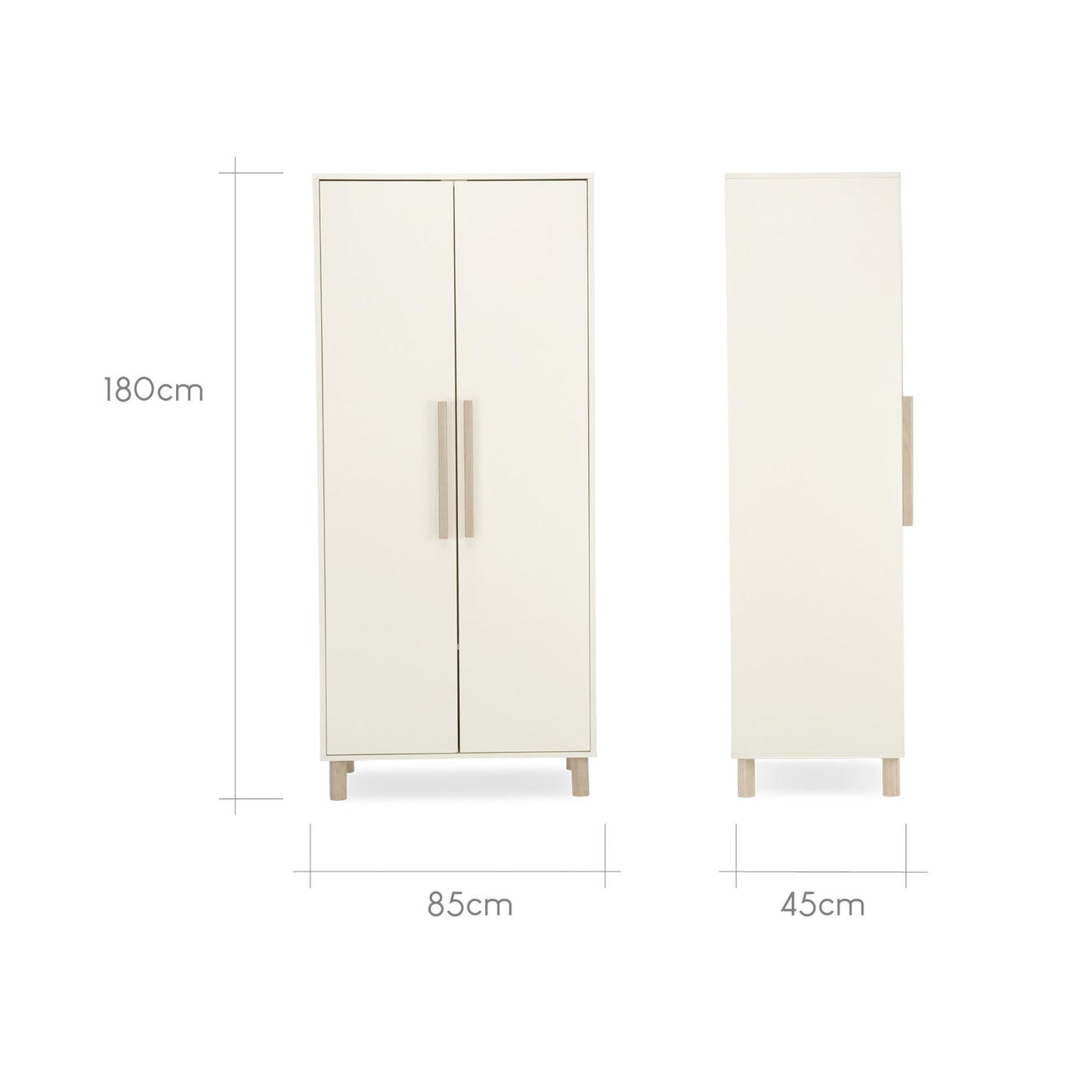 CuddleCo Harper Wardrobe - Cream & Ash