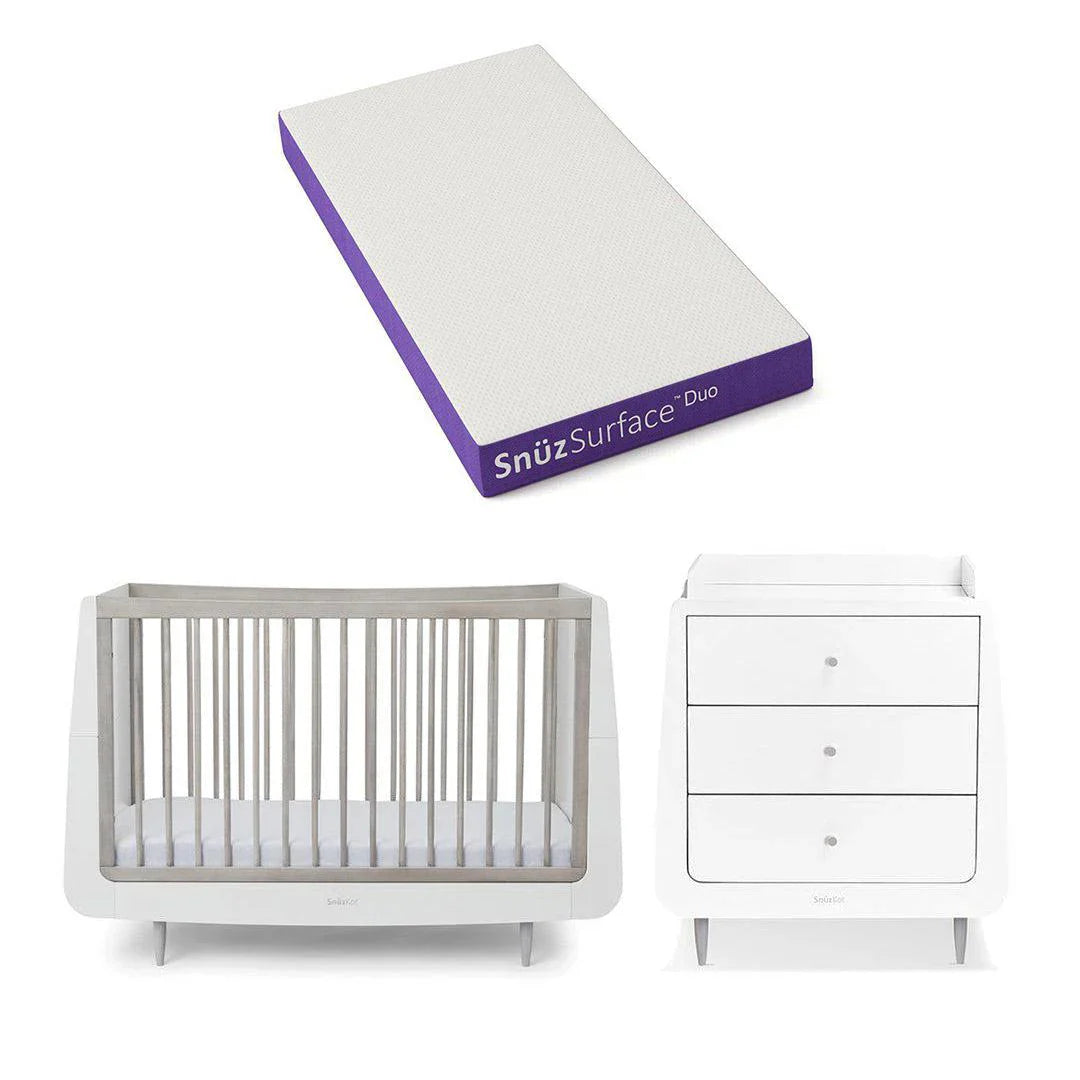 SnuzKot Skandi - The Natural Edit - 2 Piece Nursery Furniture Set - Silver Birch