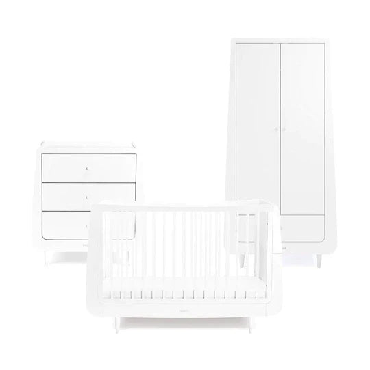 SnuzKot Skandi 3 Piece Nursery Furniture Set - White